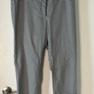 Calvin Klein Black and White Gingham Cropped Pants